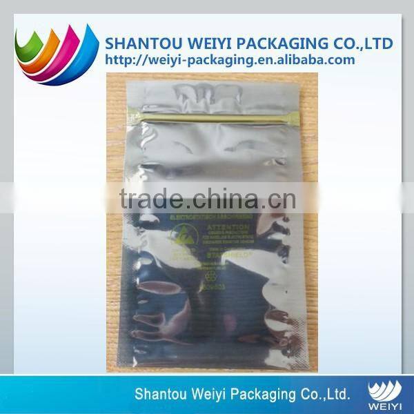 Custom anti-static transparent aluminum foil packaging bag for electronic component