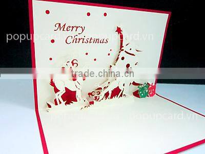 Viet Nam Girl and lotus flowers greeting pop up card