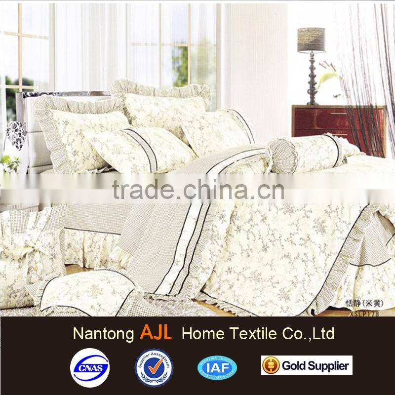 2015 100% cotton new products Korea queen size bedding 4pcs