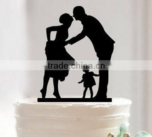 Silhouette Bride and Groom Mr & Mrs Wedding Acrylic Cake Topper Anniversary