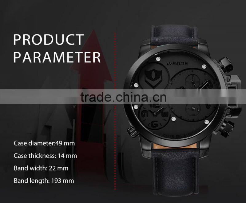 Stainless Steel Back Watch Case 316L Genuine Leather Strap Luxury Watches WEIDE WG93002 Alibaba Express