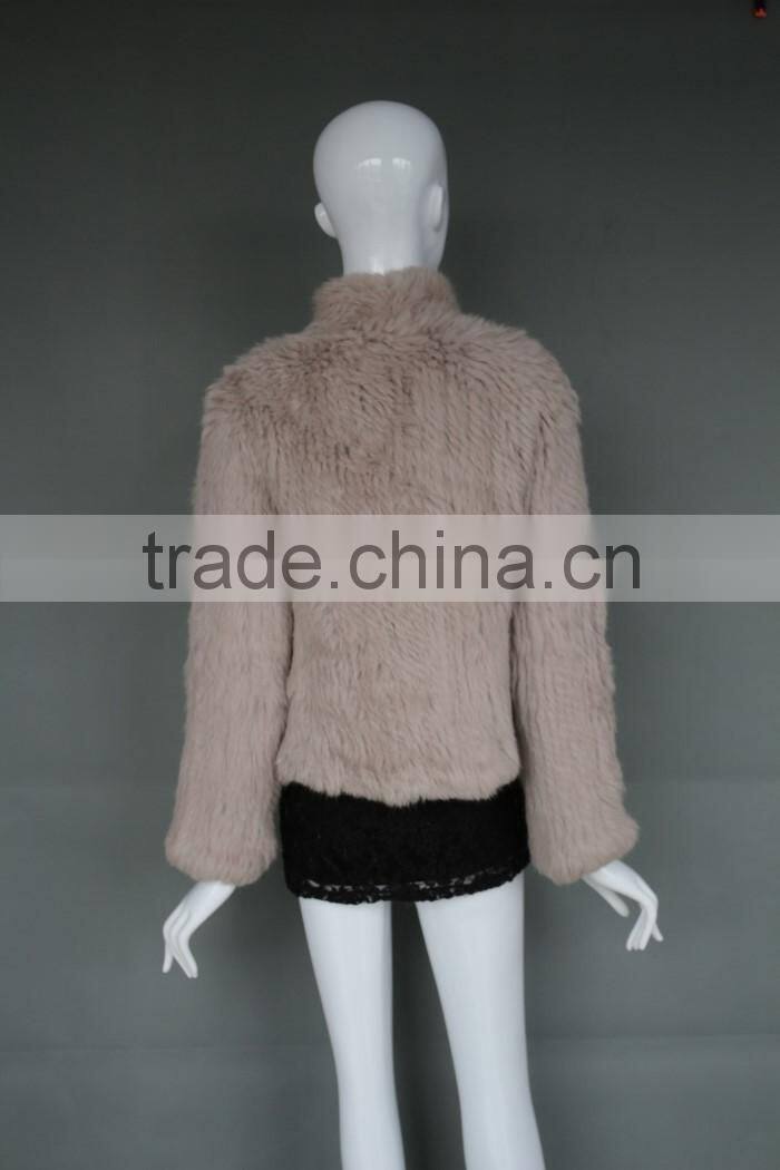 women's fashion oversize knitted rabbit fur short coat ladies winter fur coat