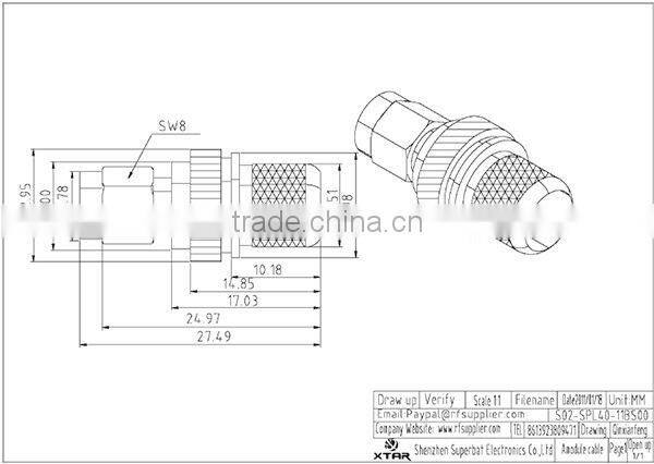 RP SMA Connector Female/jack for PCB sma coaxial cable