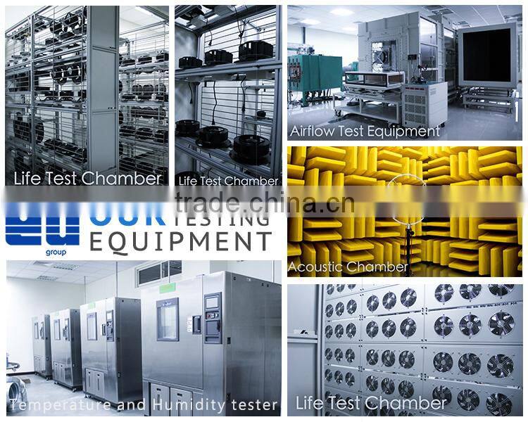 Taiwan UL CE TUV ROHS Certified IP55 High Airflow DC Cooling Fan DC Metal Impeller with DC Brushless Fan Motor in 254x88.9mm