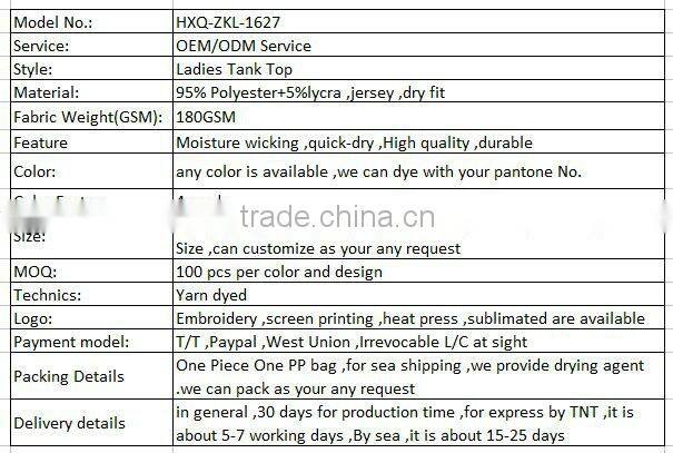Hot Sales Dry Fit Stretch Running Colorful Singlet For Women