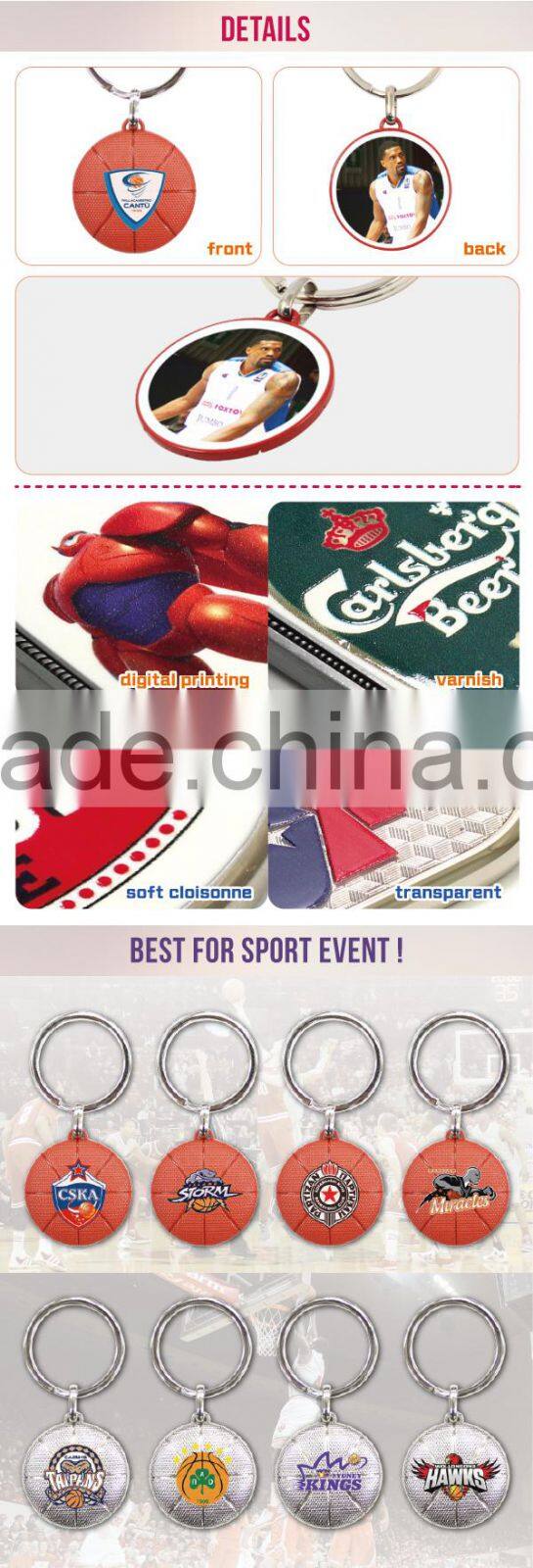 Free Sample_advertising printed basketball souvenir oem key holder