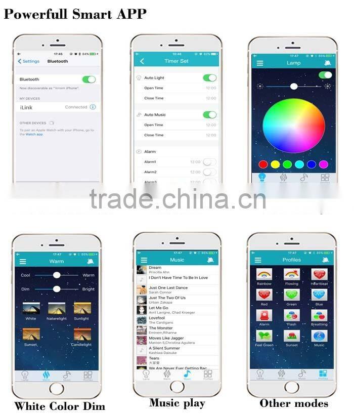 Dimmable 42W LED Ceiling Light with Built-in Bluetooth Speaker Brightness Music Lamp 1760LM AC220V APP Control