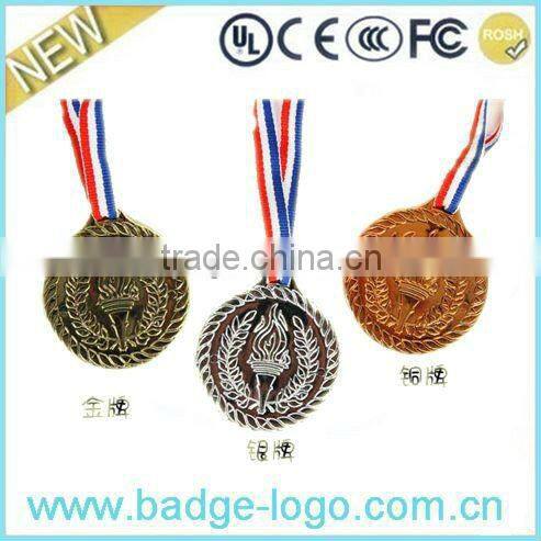 Copper Zinc Alloy Medals with Ribbons, OEM Medals Trophies Awards