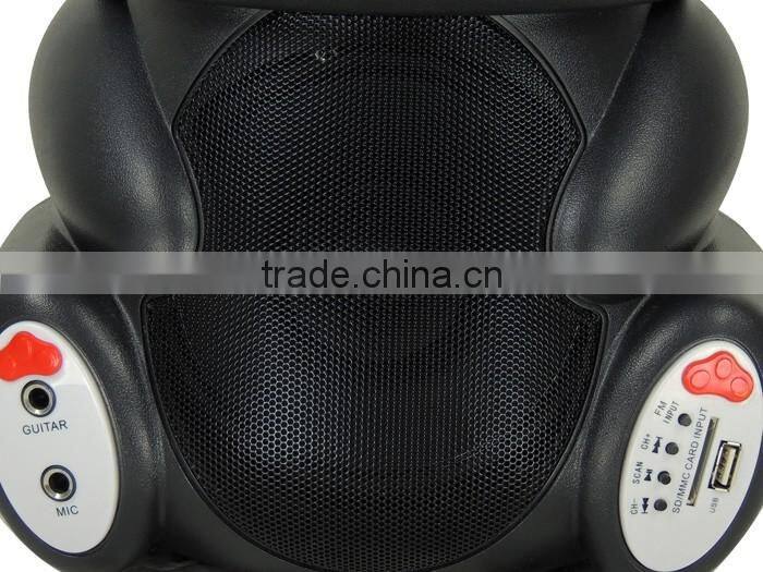 willico hot sale!!! mini bear plastic portable bluetooth speaker with fm usb light