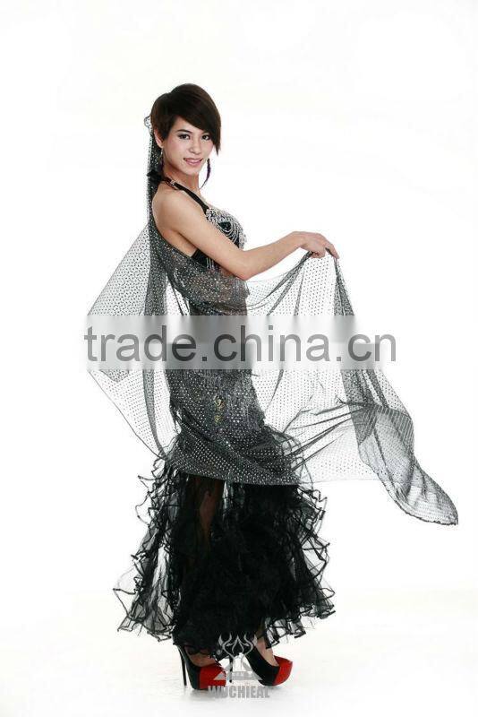 New Tribal Sexy India Belly Dance Veil, Belly Dance Stage Performance Chiffon Veil, Belly Dance Fan Veils (SJ002)