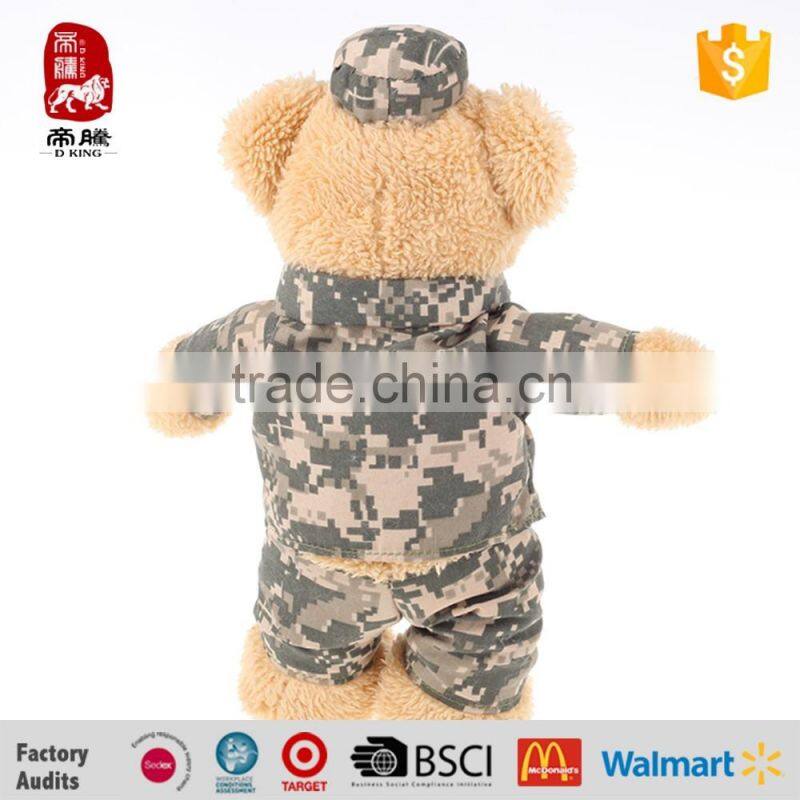 25cm Stuffed Bear Army Teddy Bear Personlized Toy New Arrival