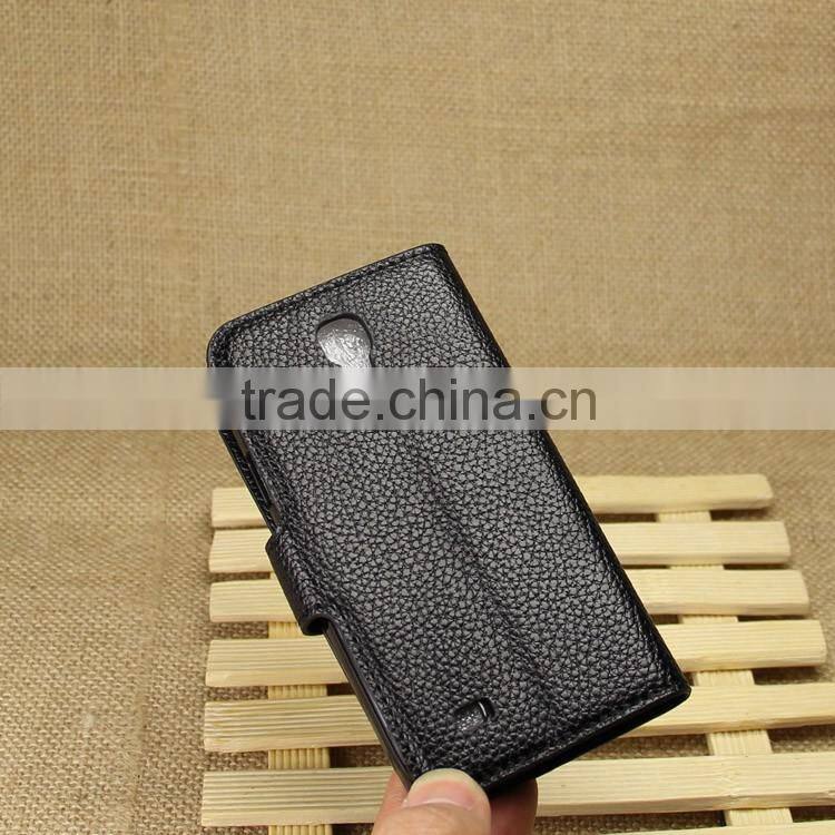 Hot Selling Ultra Thin Lichee PU Leather Case Wallet Folio Flip Cover for Samsung GALAXY S4 mini i9190