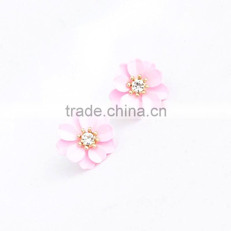 Sweetheart Big Faux Flower Earrings Anti Allergic Stud Earring For Women