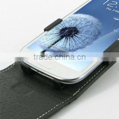 leather case for Samsung Galaxy S3 - Flip Top Type (Black) GT-i9300