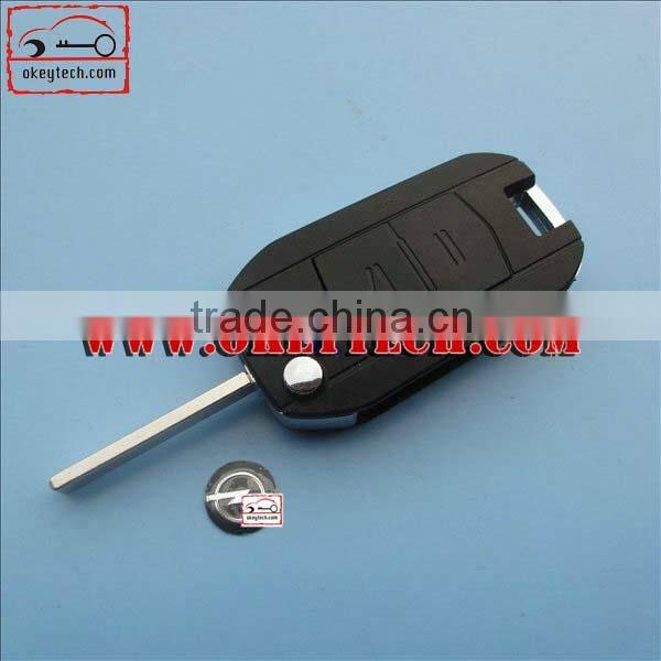 OkeyTech Opel 2 buttons replacable key shell HU100 for opel flip key shell for Opel