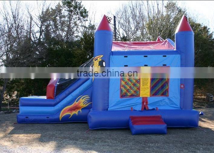 Inflatable race car bouncer combo with slide