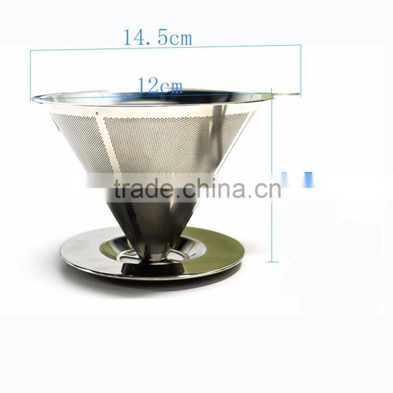 High quality vacuum 304 Stainless Steel Pour Over Coffee Filter