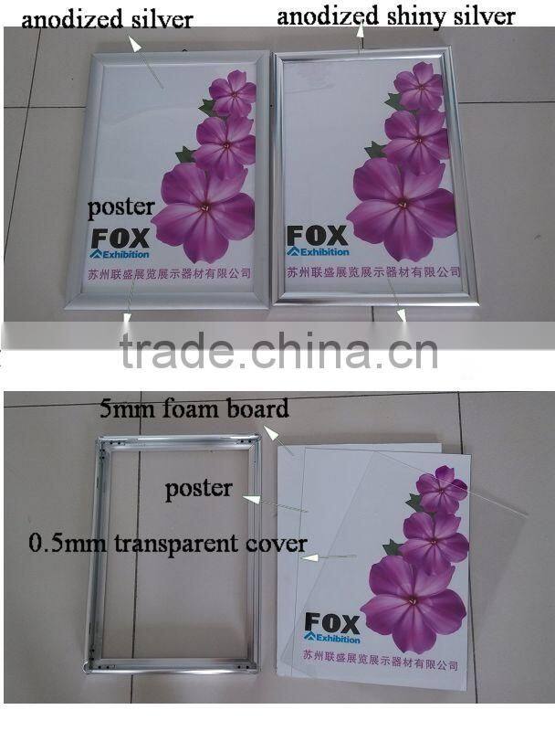 21mm shiny silver A3 snap frame