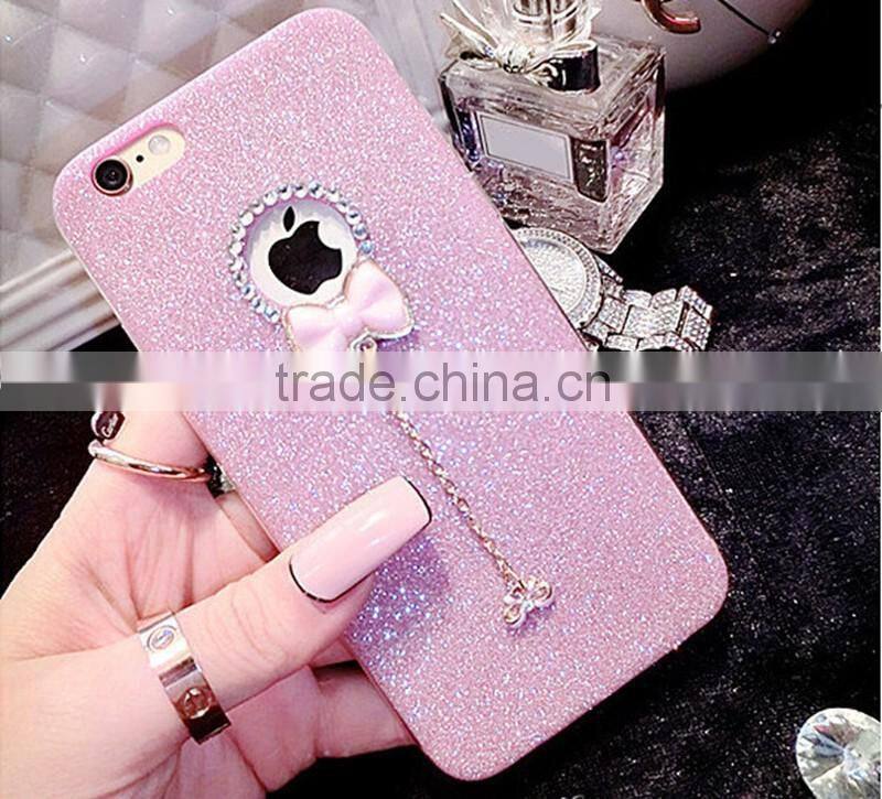 Bowknot Glitter Cases for iPhone 6 6s Soft Silicone Cover Case With Bling Bling Diamond Cover for iPhone 5 5s 6 6s Plus