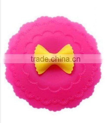 Lovely Bow Lid Watertight Silicone Cup Lid Cover Case Mug Cap Block dust Leakproof