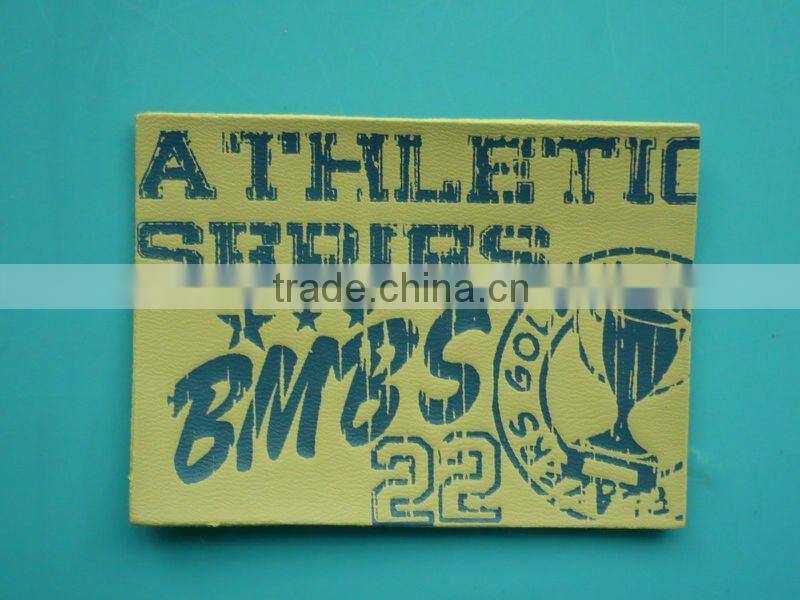 red glove real leather patch with embossed