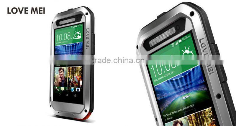 LOVE MEI Powerful Metal & Silicone & Gorilla Glass LOVE MEI Hybrid Case for HTC E8