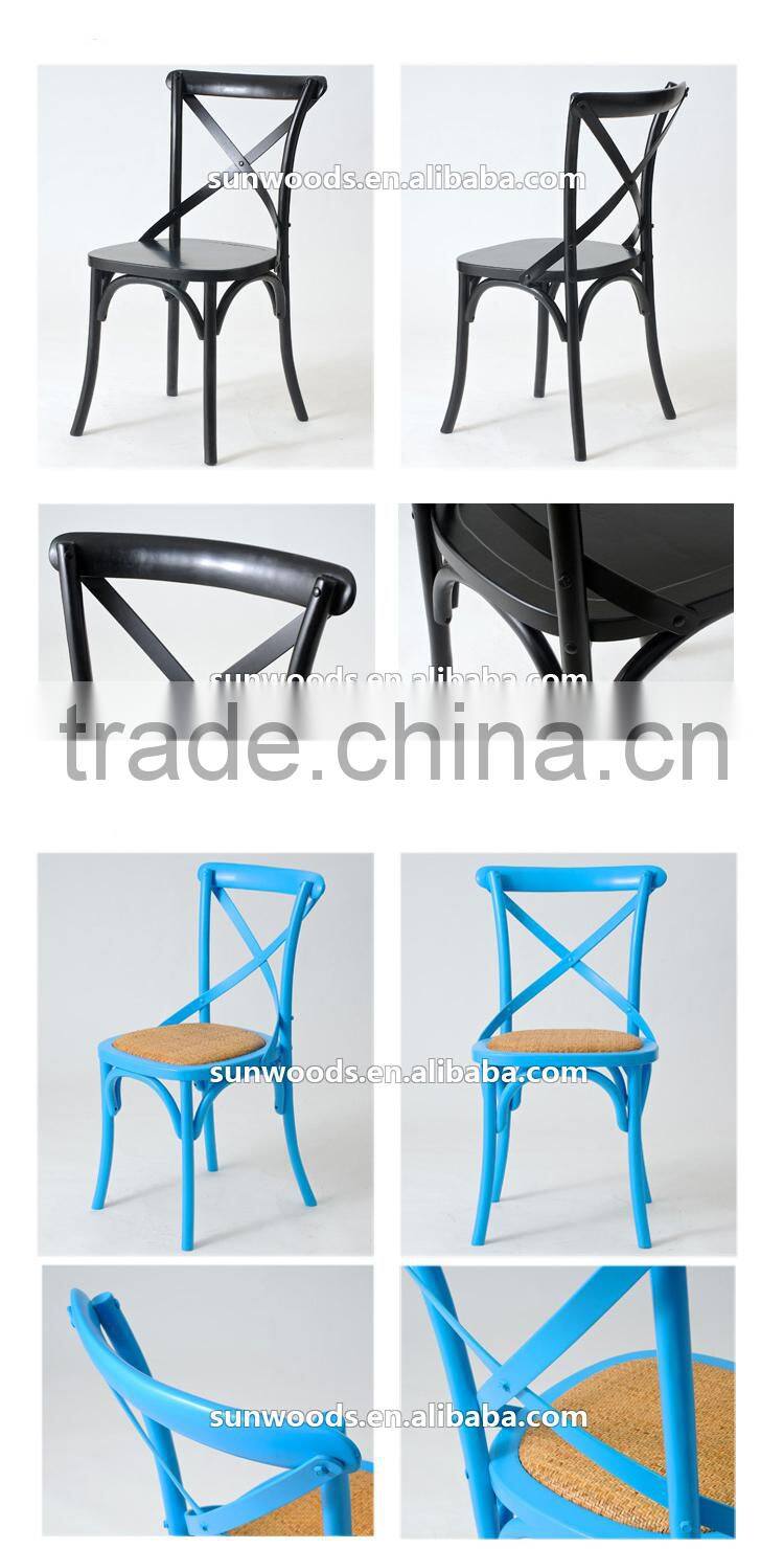 wooden rattan cross back chair modern furniture X back chair