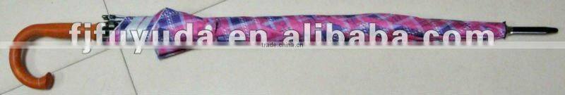 G32D UV automatic big golf pink check fabric Umbrella