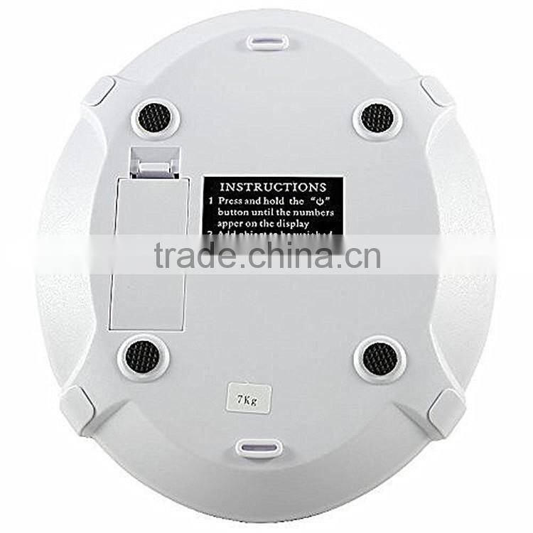 7kg/1g LCD kitchen scale with backlight and bowl