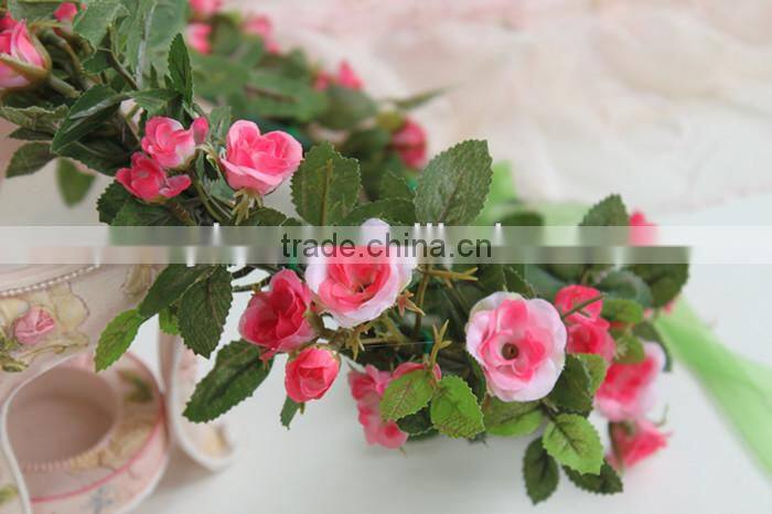 Hawaii Pink Rose Flower Head Wreath Bridal Party Woman Girls Flower Hair Accessory