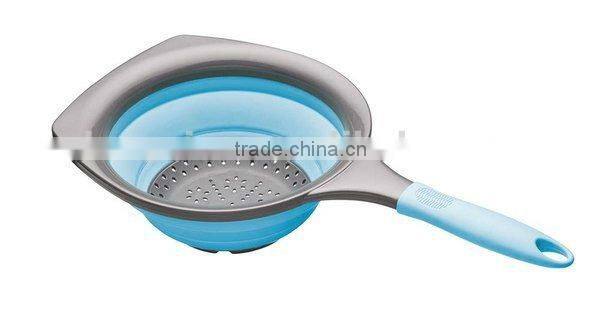 food grade FDA LFGB silicone kitchenware collapsible colander