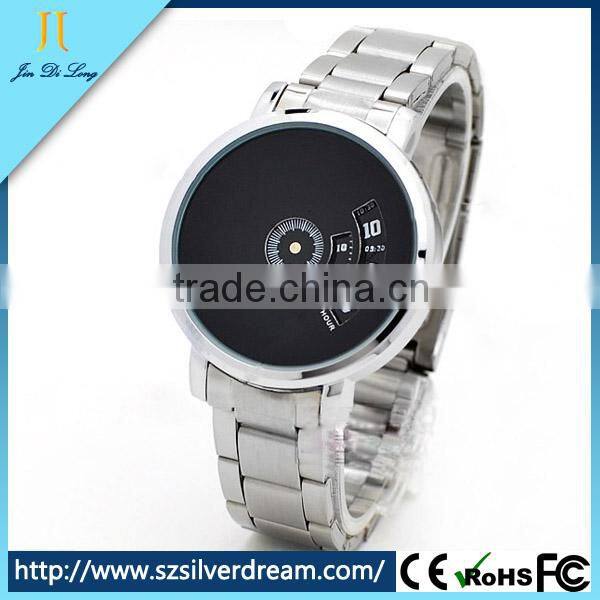 Stainless Steel Band Turntable Digital Men Quartz Watch