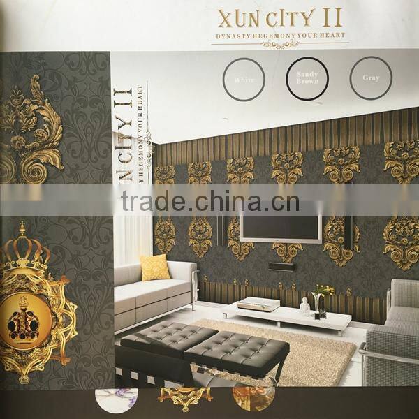 2015 new design deep embossed wallpaper cheap price