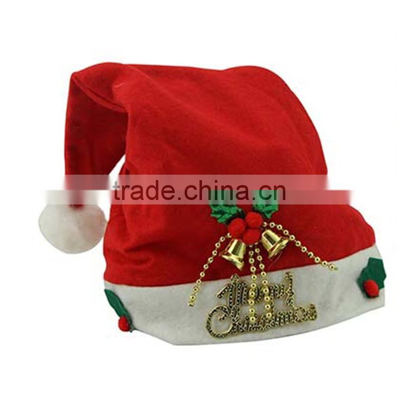 led lights decoration new red happy christmas hat santa hat for kids