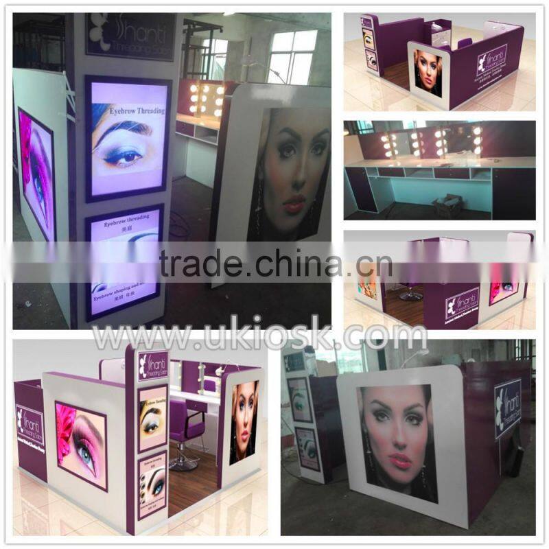 Eyebrow kiosk for mall shopping center customize and design