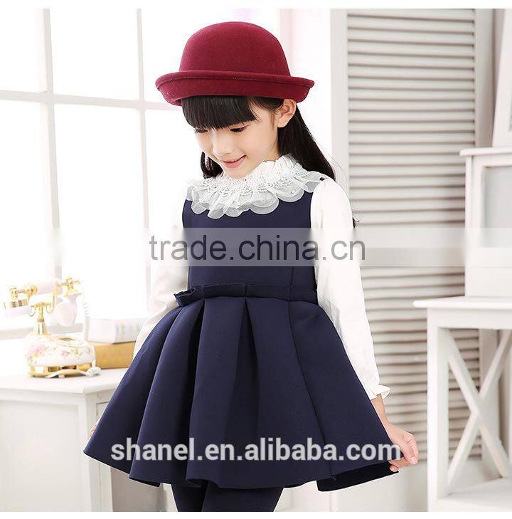 hot sale girls cotton lace collar dress 2015 new ruffle princess dress