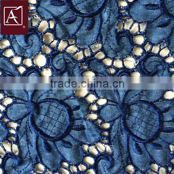 Eyelet Embroidery Denim Fabric