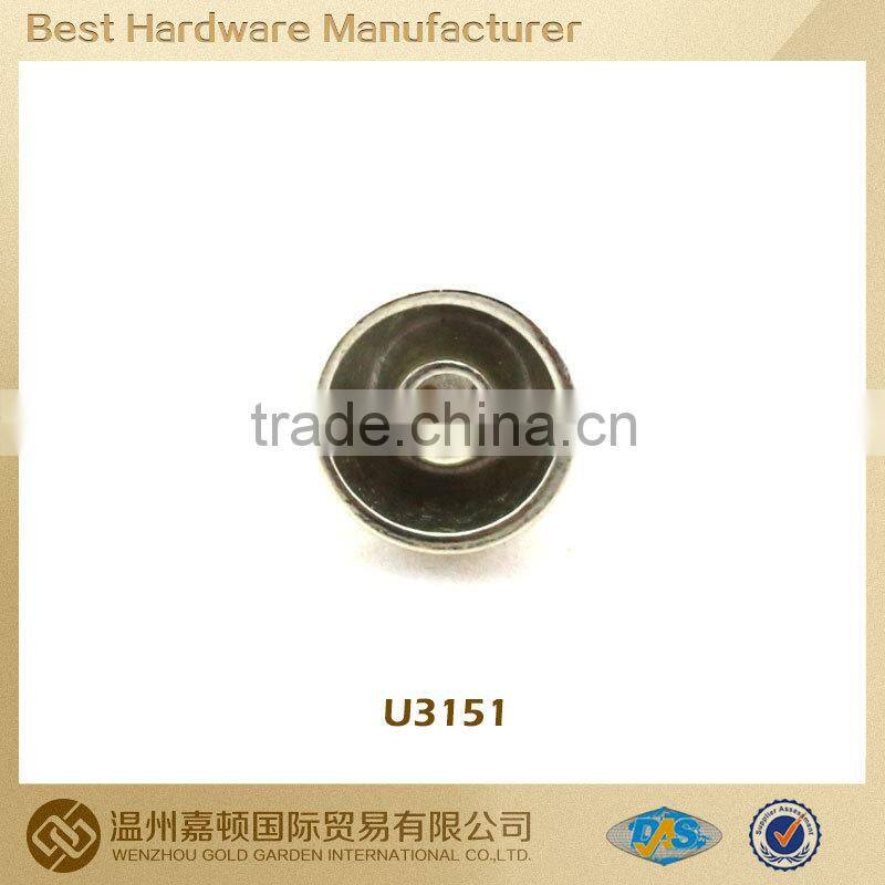 Flat debosed round rivets snap rivet fastener for bags
