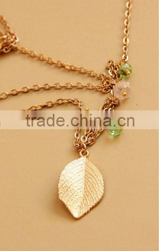 MYLOVE Fashion gold plated necklace cute butterfly leaf pendant long polo chain sweater necklace HOT MLSC-17