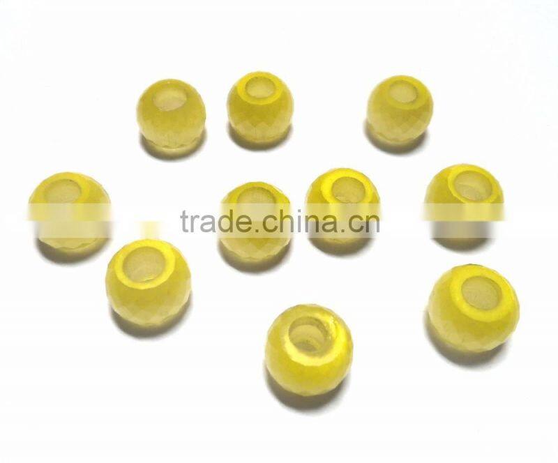 AAA Chinese Yellow Cats Eye Stylist Rondelle Big Hole Beads