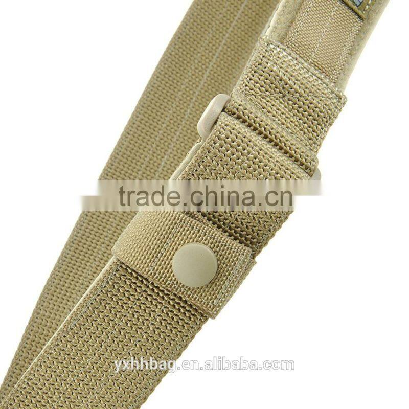 Khaki fabric belt for man with bottle holder