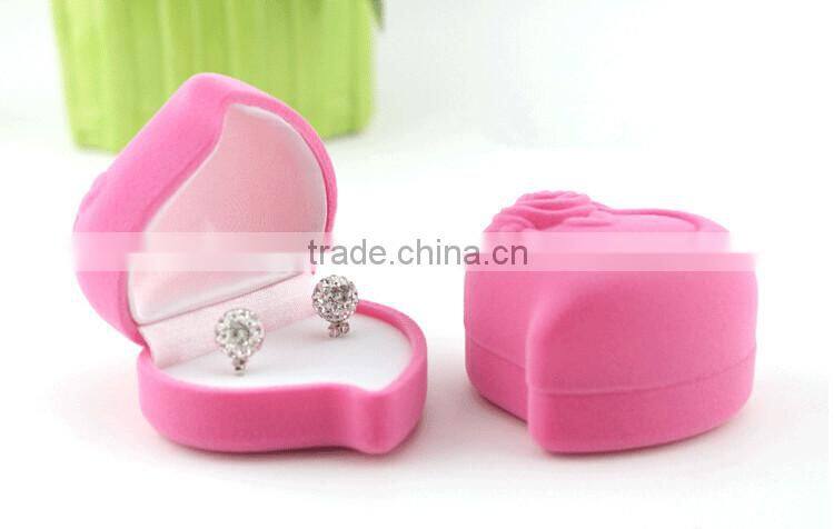 Rose Design Cheap High Quality Velvet Ring Case