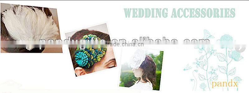 Beautiful white lace and feather for Wedding Headwear