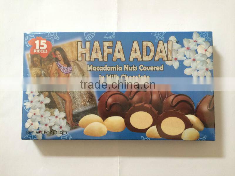 Hafa Adai 10pc packing macadamia nuts milk chocolate candy