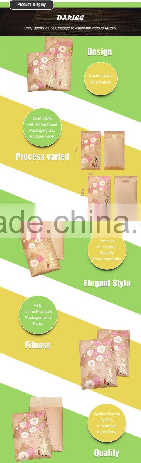 Wholesale custom new design good luck money packet envelope with foil gold hot stamping