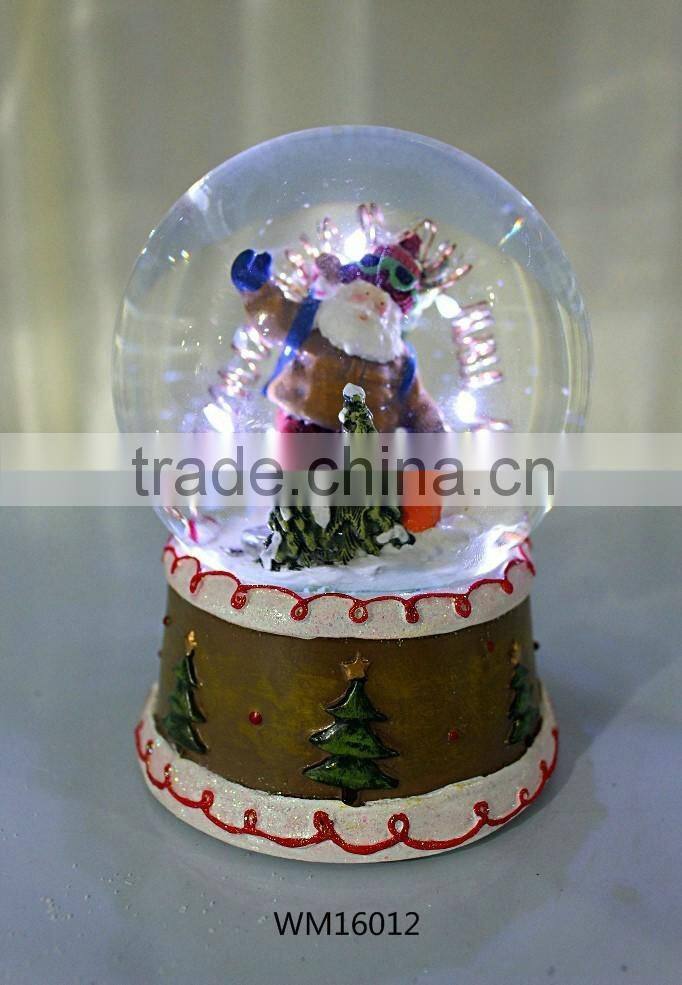 2016 new Costom Christmas musical lighted snow globe