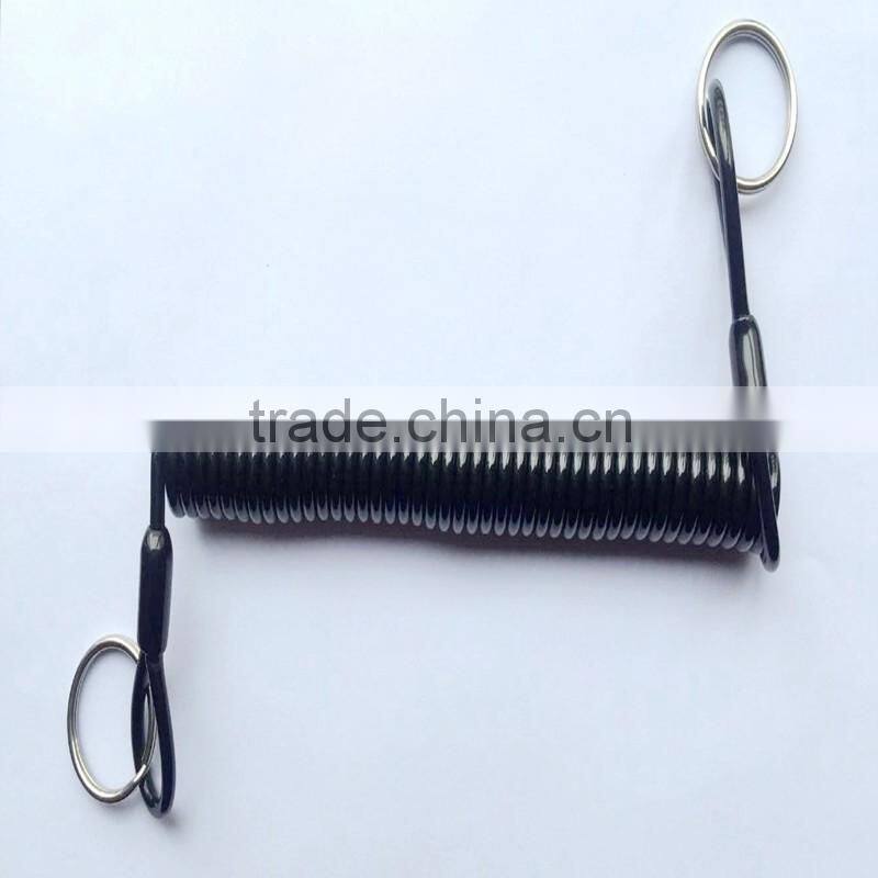 plastic spring wire coil tool lanyard with loop and O-ring