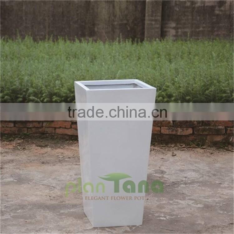 glazed black inclined decorative poly fiber flower pot