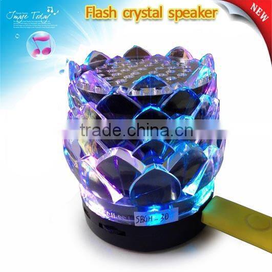 portable laptop usb mini speaker with crystal flashing light
