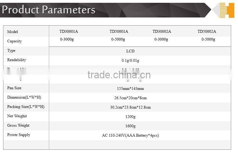 5kg/0.01g LCD display sensitive electronic balance scales